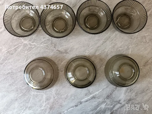 Стъклени купички, цветни и бели, снимка 4 - Сервизи - 49088637