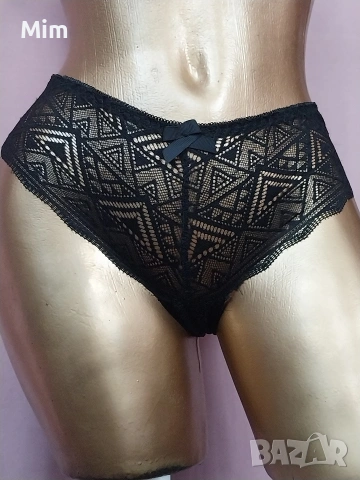S/M Черна еластична, дантелена бикина , снимка 4 - Бельо - 54130154