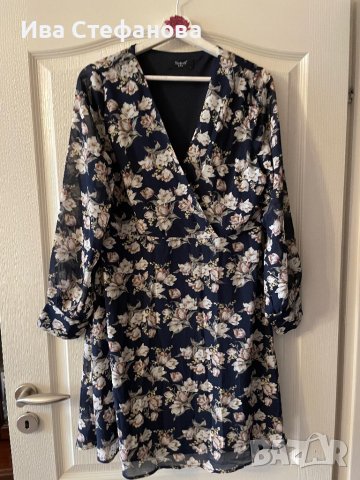 Нова елегантна феерична есенна ежедневна рокля флорален десен нежни цветя 