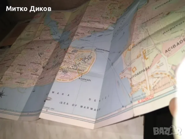Истанбул карта на града винтидж, снимка 3 - Колекции - 48452272