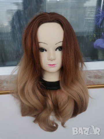 Нова светло кафява перука с път  -75 см - мод.80, снимка 1 - Аксесоари за коса - 20118532