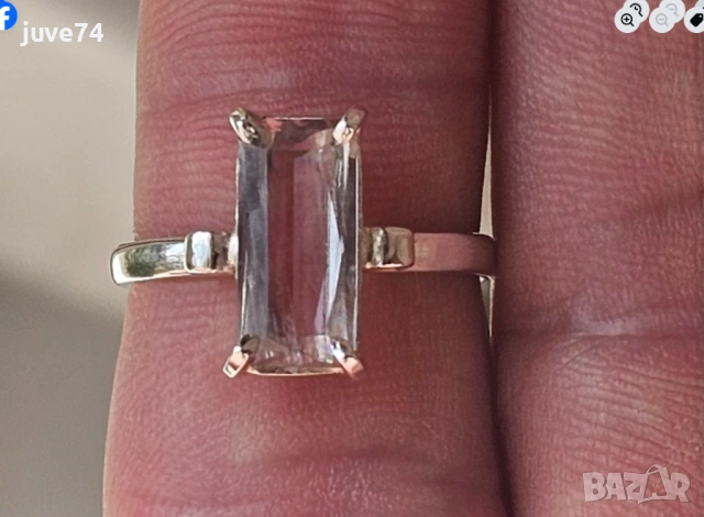 СРЕБЪРЕН ПРЪСТЕН С ЕСТЕСТВЕН СУЛТАНИТ (ТУРЦИЯ) СЕРТИФИКАТ, снимка 4 - Пръстени - 53975105