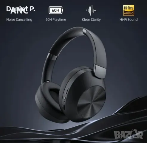 LIFEBEE Безжични слушалки с активно шумоизолиране Hi-Fi звук OVER THE EAR, 60 часа възпроизвеждане  , снимка 1