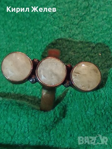 MNG - MANGO МАРКОВ БУТИКОВ МЕДЕН ФЕШЪН АРТ ПРЪСТЕН на МАНГО с ЮВЕЛИРНО ФАСЕТИРАН ЛУНЕН КАМЪК 21126, снимка 3 - Пръстени - 37463743