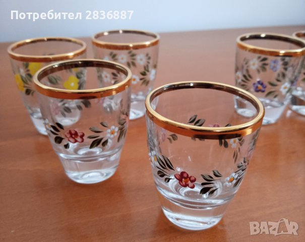 Красив сет  френски рисувани чашки/шотове, снимка 8 - Чаши - 40214354