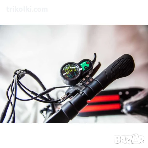 Мощна електрическа тротинетка с амортисьори, километрaж.ж, снимка 7 - Велосипеди - 51027464