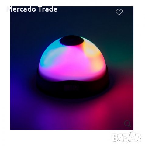 Нощна лампа Mercado Trade, Цифров и холограмен часовник, Бял, снимка 4 - Настолни лампи - 38372672