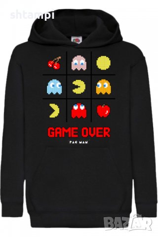 Детски Суитчър/Суитшърт PacMan Game Over,Super Mario,Игра,Подарък,Изненада,Забавление,Рожден Ден