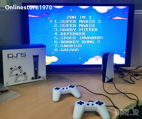Ретро ТВ конзола с 200 вградени игри RETRO TV Game station 8BIT GS5 телевизионна игра, снимка 3 - Други игри и конзоли - 47959483