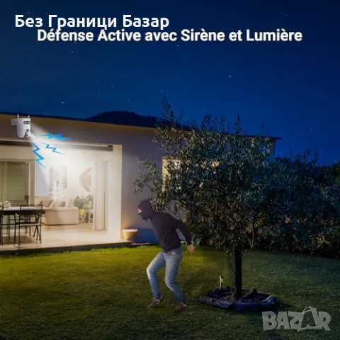 Нова Външна Wi-Fi камера 3K, 360° панорама, нощно виждане, авто трак, снимка 7 - IP камери - 47274403