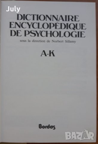 Dictionaire de psychologie, Norbert Sillamy, A-K, L-Z, снимка 5 - Специализирана литература - 30629765