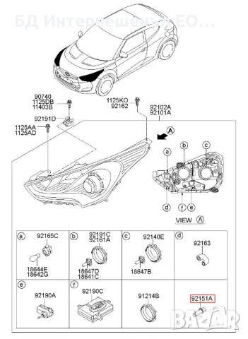 92161-2E000  Фасунга за преден мигач, Hyundai, Kia,, снимка 6 - Части - 50928539