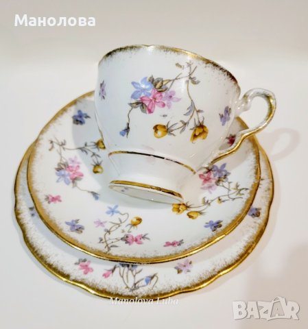 Троен сет Royal Stafford, модел  Violets Pompadour., снимка 11 - Колекции - 44252013