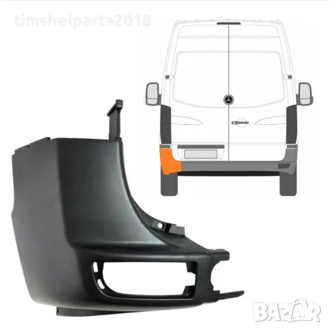 Ъгъл ( ЛЯВ ) на задна броня за Mercedes Sprinter 906 , VW Crafter след 2006 год.