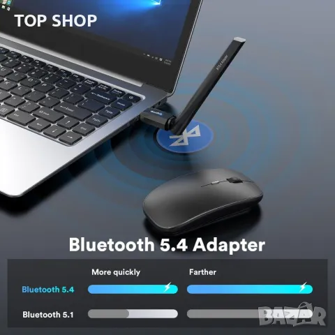 Bluetooth адаптер за PC 5.4, Maxuni USB Bluetooth Dongle 5.4 EDR, снимка 7 - Кабели и адаптери - 49500165