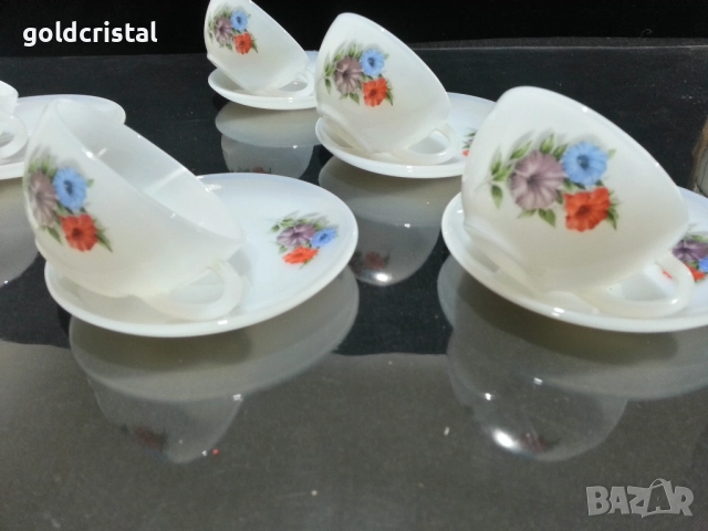 Френски аркопал чаши за чай кафе , снимка 10 - Антикварни и старинни предмети - 44231669
