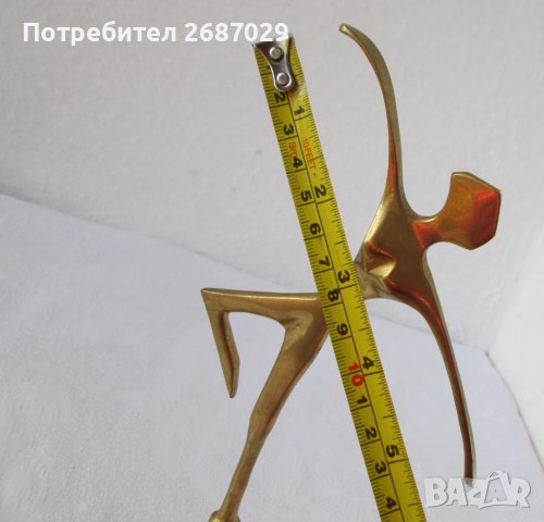 Балерина, гимнастичка - метал месинг метал  бронз фигура статуетка, пластика, снимка 10 - Статуетки - 39490028