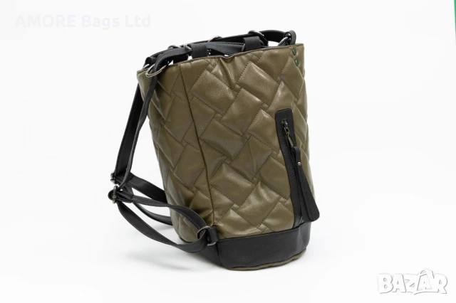 Спортно елегантна дамска раница AMORE Livia - Green, снимка 5 - Раници - 50659653