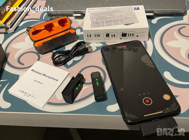 Нови 2 броя Безжични Микрофони  с Кутия за Зареждане iPhone и iPad, снимка 8 - Микрофони - 42745309