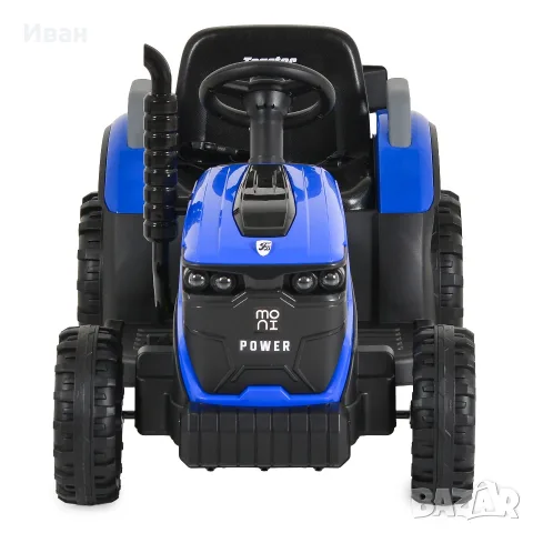 ТОП ЦЕНА!НОВО!Акумулаторен трактор с ремарке TERRON BLUE с 12V батерия,дистанционно,USB, снимка 4 - Детски велосипеди, триколки и коли - 55809501