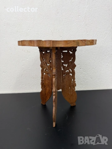 Сгъваема резбована маса / масичка / поставка. №7825, снимка 5 - Антикварни и старинни предмети - 53069508