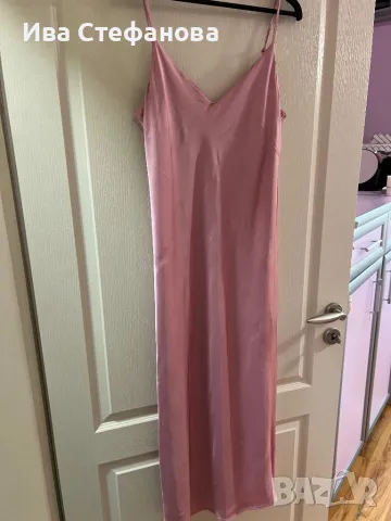 Нова нежна парти коктейлна розова сатен сатенена елегантна рокля Mohito , снимка 11 - Рокли - 50243463