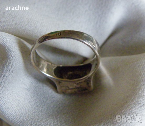 Стар западноевропейски сребърен пръстен със шпинел, снимка 4 - Пръстени - 35124897