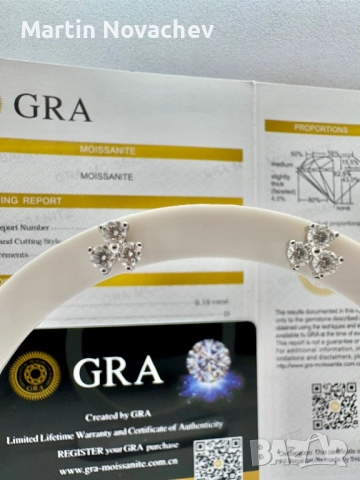 Сребърни обеци с мойсанит (Диамант) 0.6 карата, снимка 5 - Обеци - 52933340