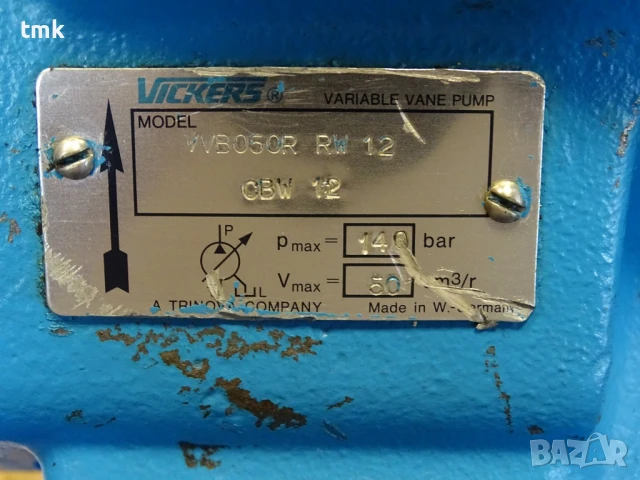 Хидравлична помпа Vickers VVB050R RW12 CBW12 Hydraulic variable vane pump 140Bar, снимка 5 - Резервни части за машини - 50550799