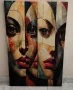 Светеща картина с LED осветление - две лица, снимка 1
