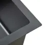 vidaXL Ръчно изработена кухненска мивка, черна, неръждаема стомана, снимка 8