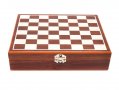 Комплект за шах с карти и зарчета, Дървен, В кутия, Кафяв, снимка 3