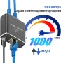 НОВ 1000Mbps Ethernet сплитер 1 вход към 2 изхода, високоскоростен, двоен порт RJ45 мрежов сплитер, снимка 2