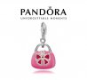 Талисман Пандора чантичка в розово с цирконий