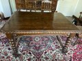 Маса антикварна изцяло масив орех, разтяга се, снимка 3