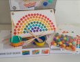 Rainbow wooden clip beads мултифункционална игра с мъфини, топчета и шаблони от дърво , снимка 5