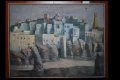 Стара огромна картина, градски пейзаж, Цв. Цветков,1982, снимка 1 - Картини - 31180718