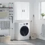 vidaXL Стенен шкаф бял 69,5x34x90 см инженерно дърво, снимка 2