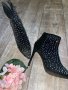 Разкошни официални  боти с камъни диаманти блестящи цирконий Shoe Aquarium, снимка 2