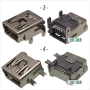 Букса конектор  USB mini  ; 4/5/8/10 pin Female jack SMT connector, снимка 3