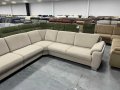 Голям Кремав ъглов диван от плат "ZE - EM05003", снимка 2