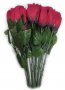Изкуствено цвете кадифена роза с дълга дръжка 