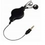 Слушалки Digital One SP01412 С контрол за дължината на кабела Тип ролетка Черни In-Ear, снимка 1 - Слушалки и портативни колонки - 31986975