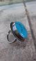 Сребърен пръстен с тюркоаз, снимка 1 - Пръстени - 30543312