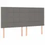 vidaXL LED горна табла за легло, тъмносива, 160x5x118/128 см, плат, снимка 4