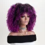Афро къдрава омбре перука с лилави краища, снимка 1