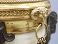 Франция 1800-те/19см-1кг/стара френска фигурална пиедестална ваза/бронз-мрамор, снимка 6