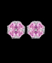 Сребърни обеци,колекция "Luck"-детелини с кристали,pink/нови