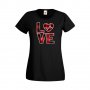 Дамска тениска Свети Валентин Love 3, снимка 1 - Тениски - 35647095