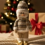 Коледна играчка Снежен човек с плетен костюм , снимка 2